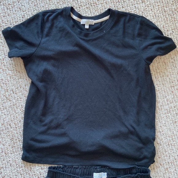 PJ Salvage black short sleeve shirt and sweatpants lounge set size medium - Picture 2 of 6